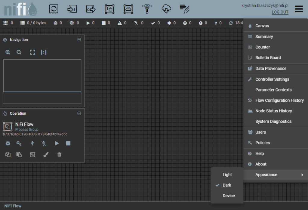 interfejs graficzny apache nifi 2.0.0